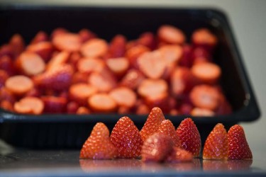 Geschnittene Erdbeeren